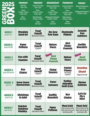 Greenbox Craft Schedule